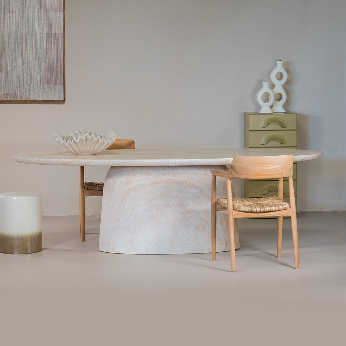 Giga Meubel - Tuintafel Ovaal - Naturel Travertin - 240cm - Myrna