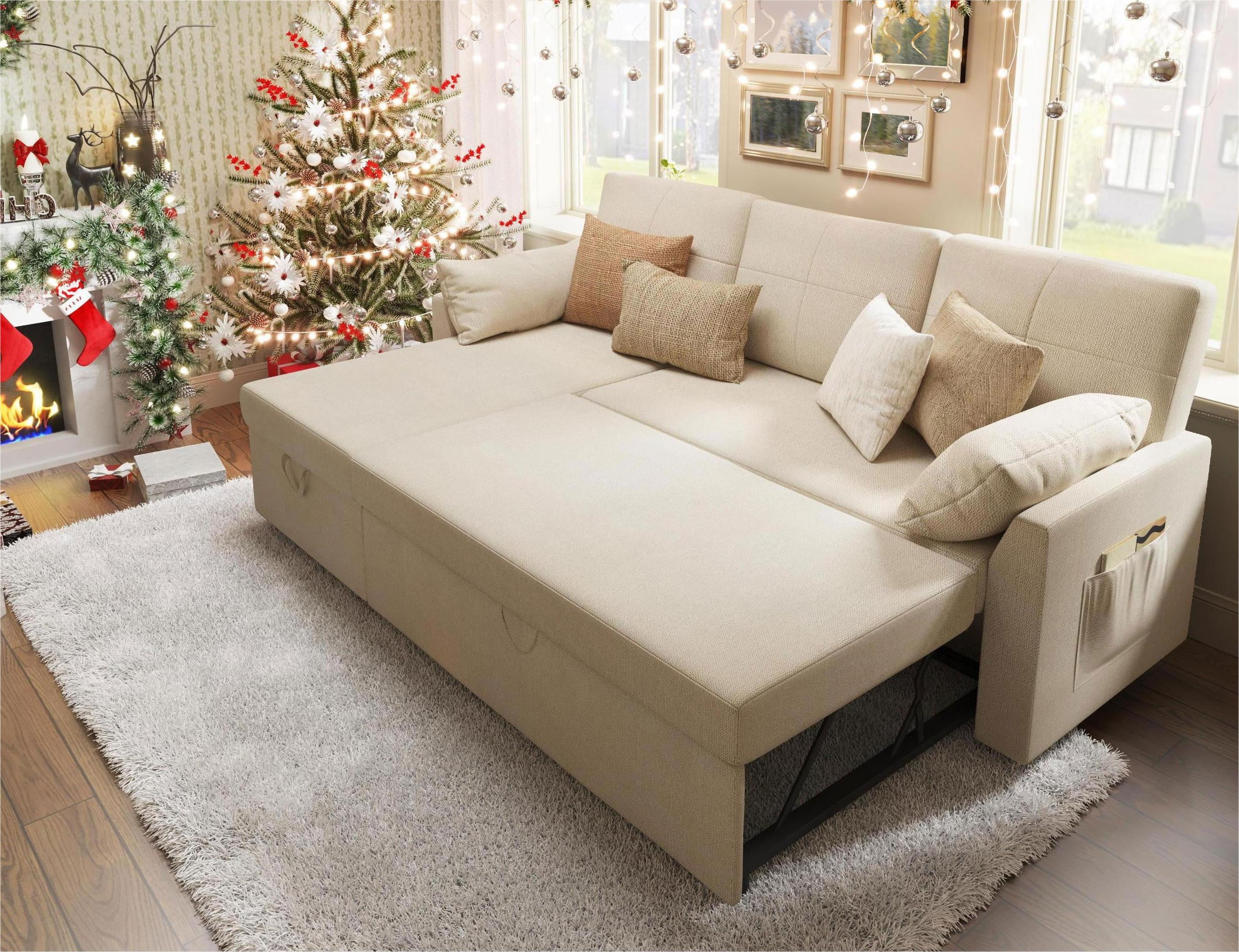 VANACC Sofa Bed, Adult Sleeper Sofa with Storage Chaise, Pull Out Couch for Bed Room, Gray Chenille - Image 24