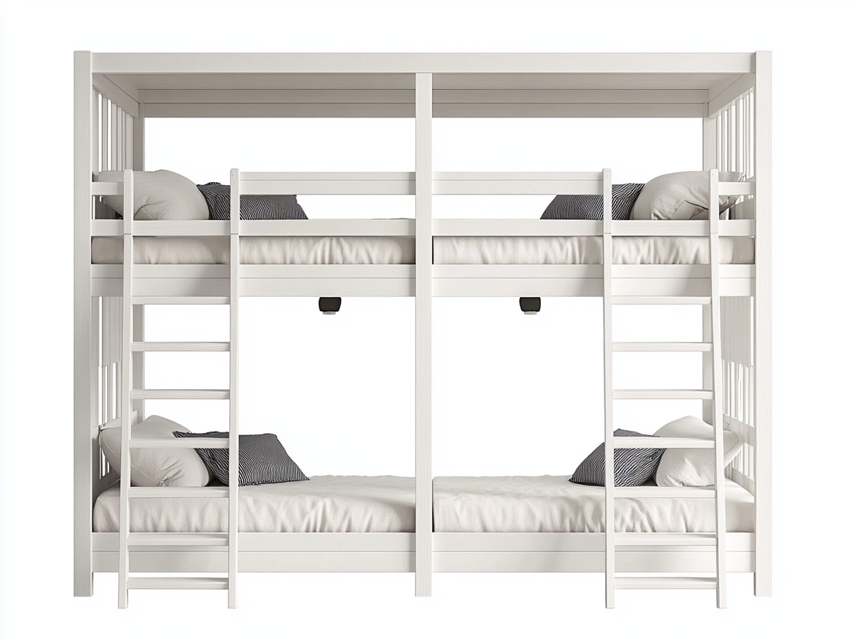 Litera cuádruple de madera para dormitorio infantil o juvenil 200x180 cm NX8924898