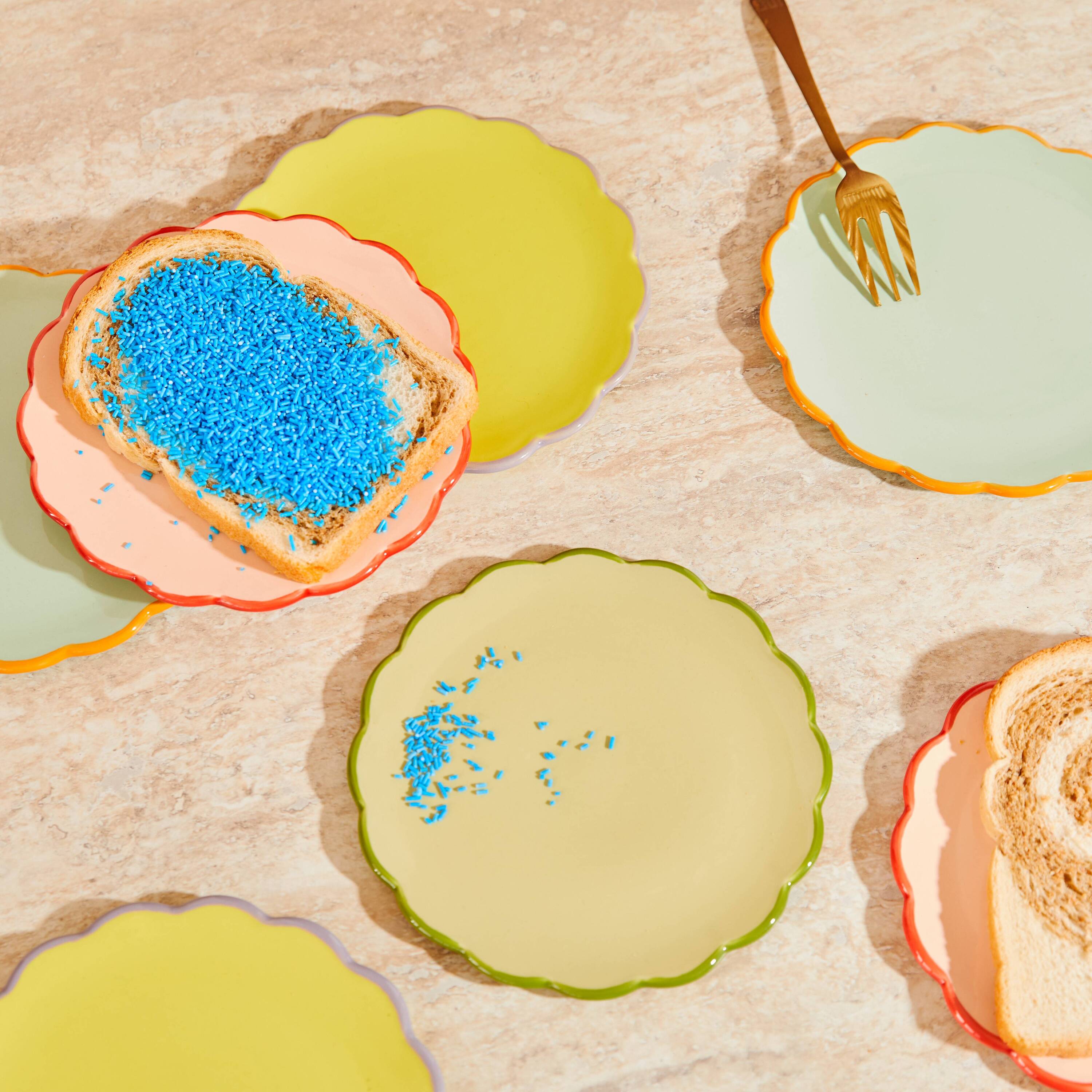 Urban Nature Culture Good Morning Gebaksbord Sculpted - Celadon - 4 st