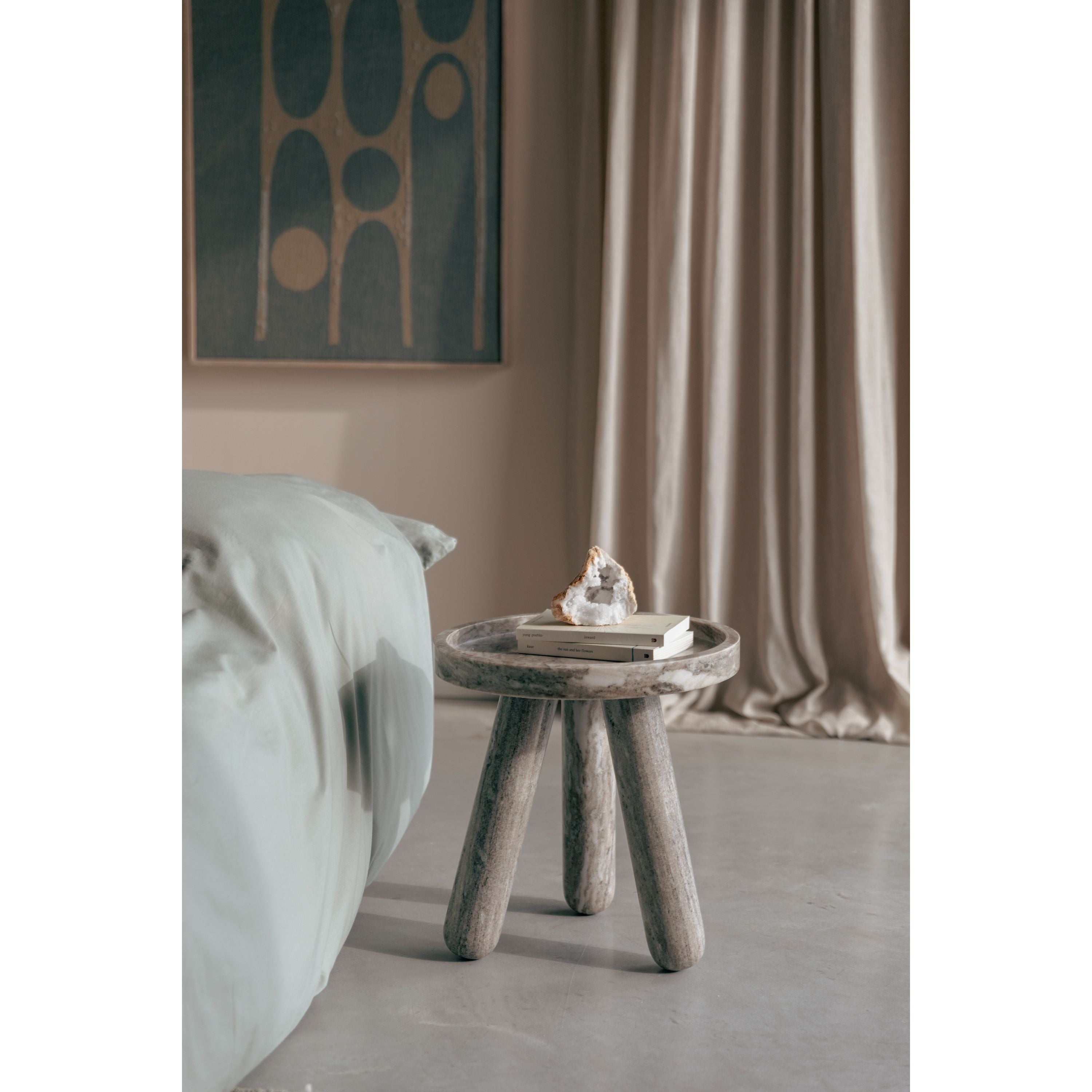 Zuiver Cosmopolitan Bijzettafel Rond 40 cm Marmer - Bruin