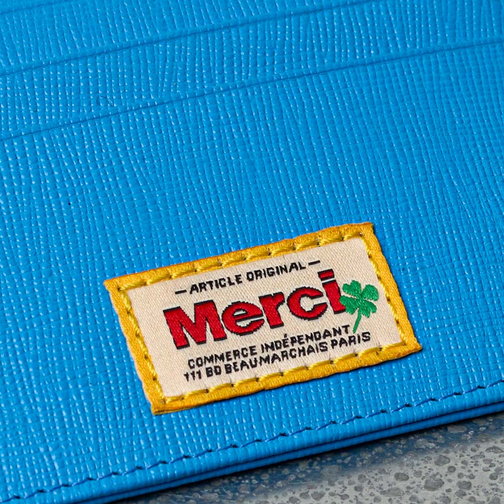 Merci - Porte Carte Plat - Turquoise
