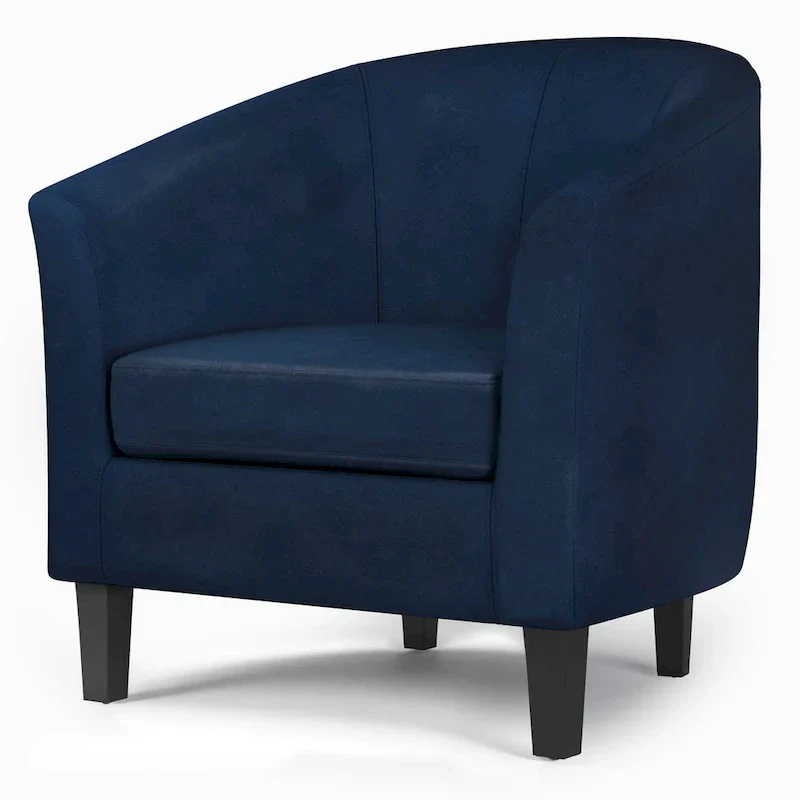 Modern Tub Accent Chair with Upholstered Seat and Wooden Legs