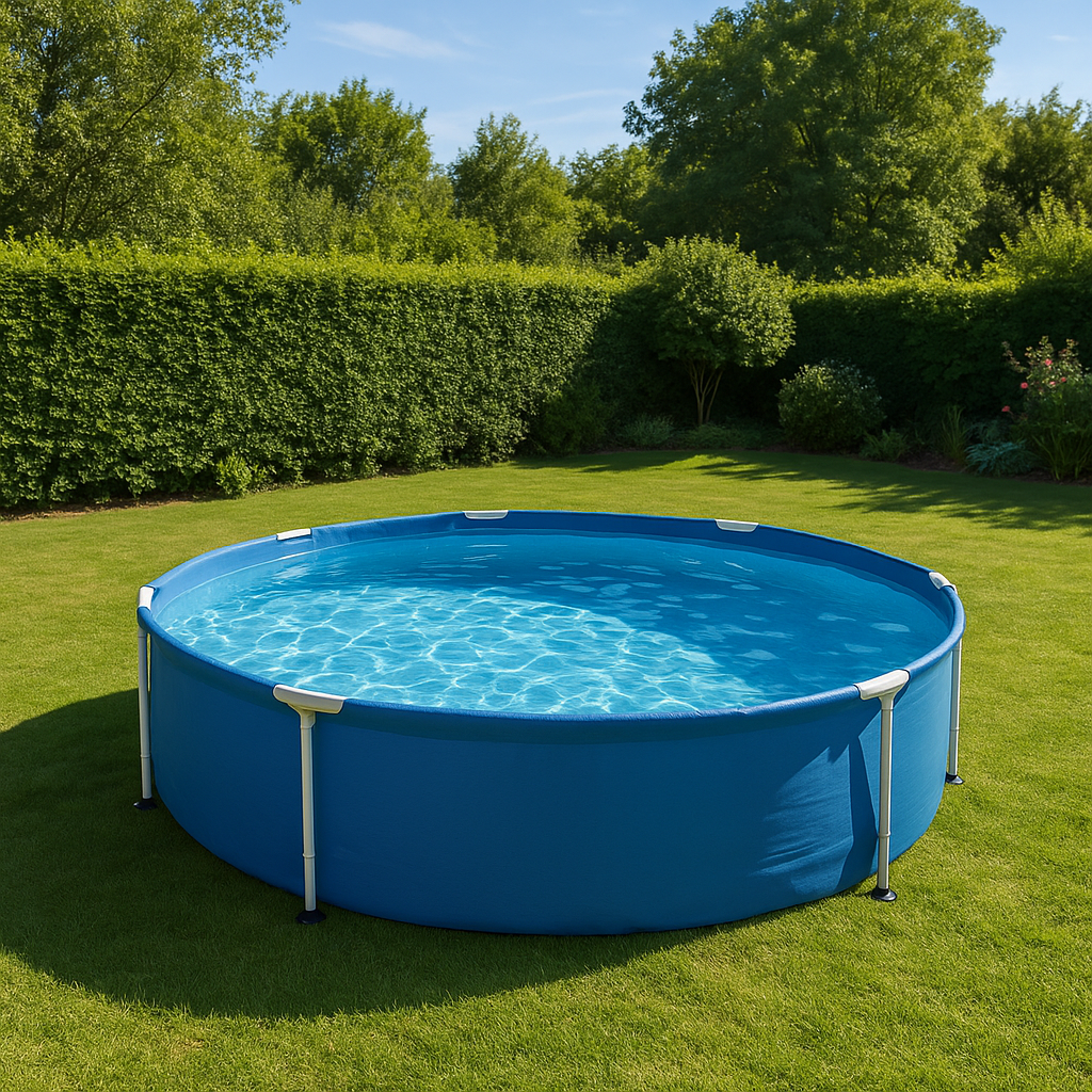 Piscina tubular redonda Redonda Sí Piscina PVC, Acero Exterior, Jardín, Terraza 457x107 cm Azul