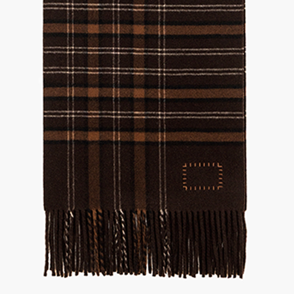 Museum Garments - Echarpe Checked en Laine - Marron
