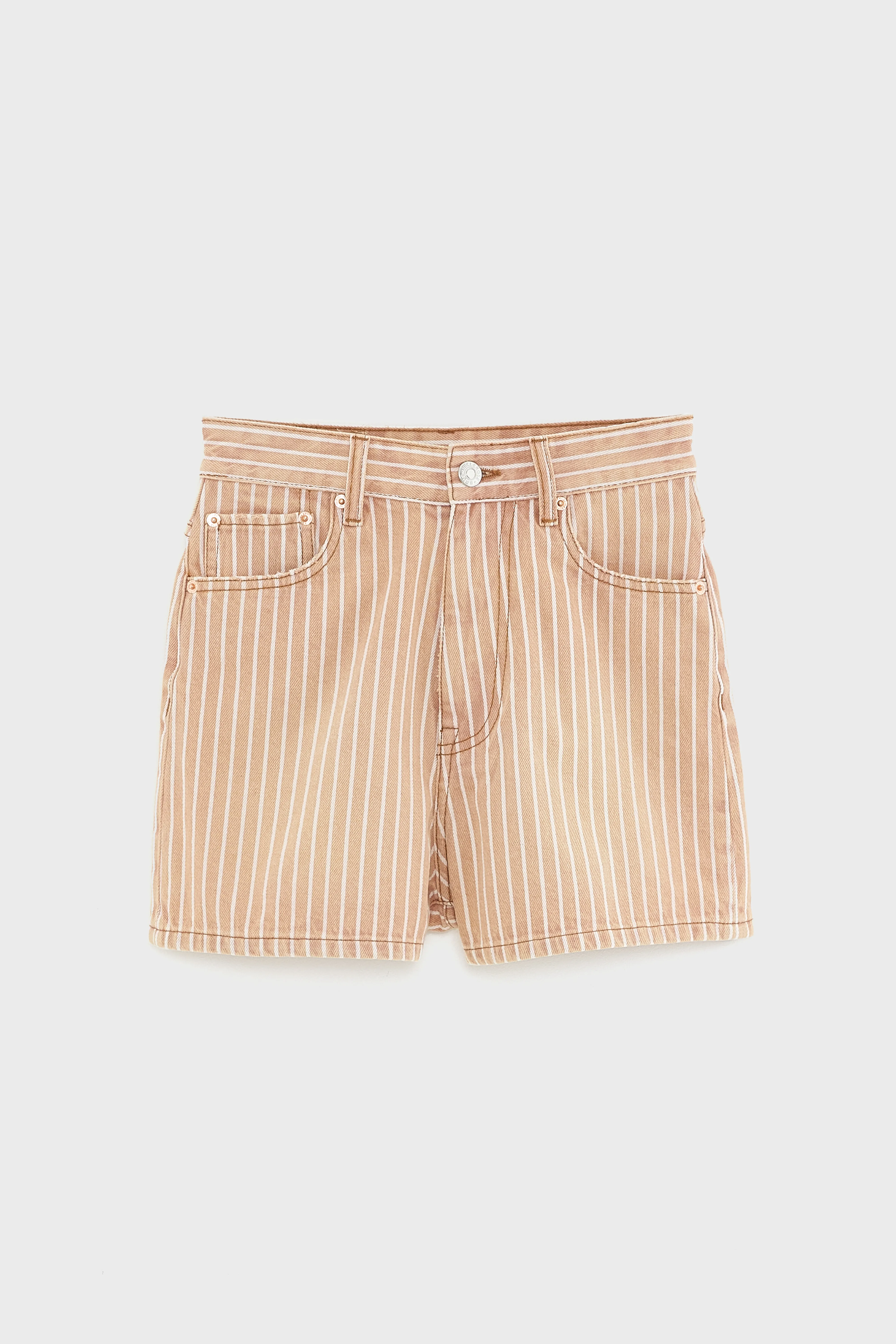 Bellerose Party wide denim shorts (261 / W / STRIPE E)