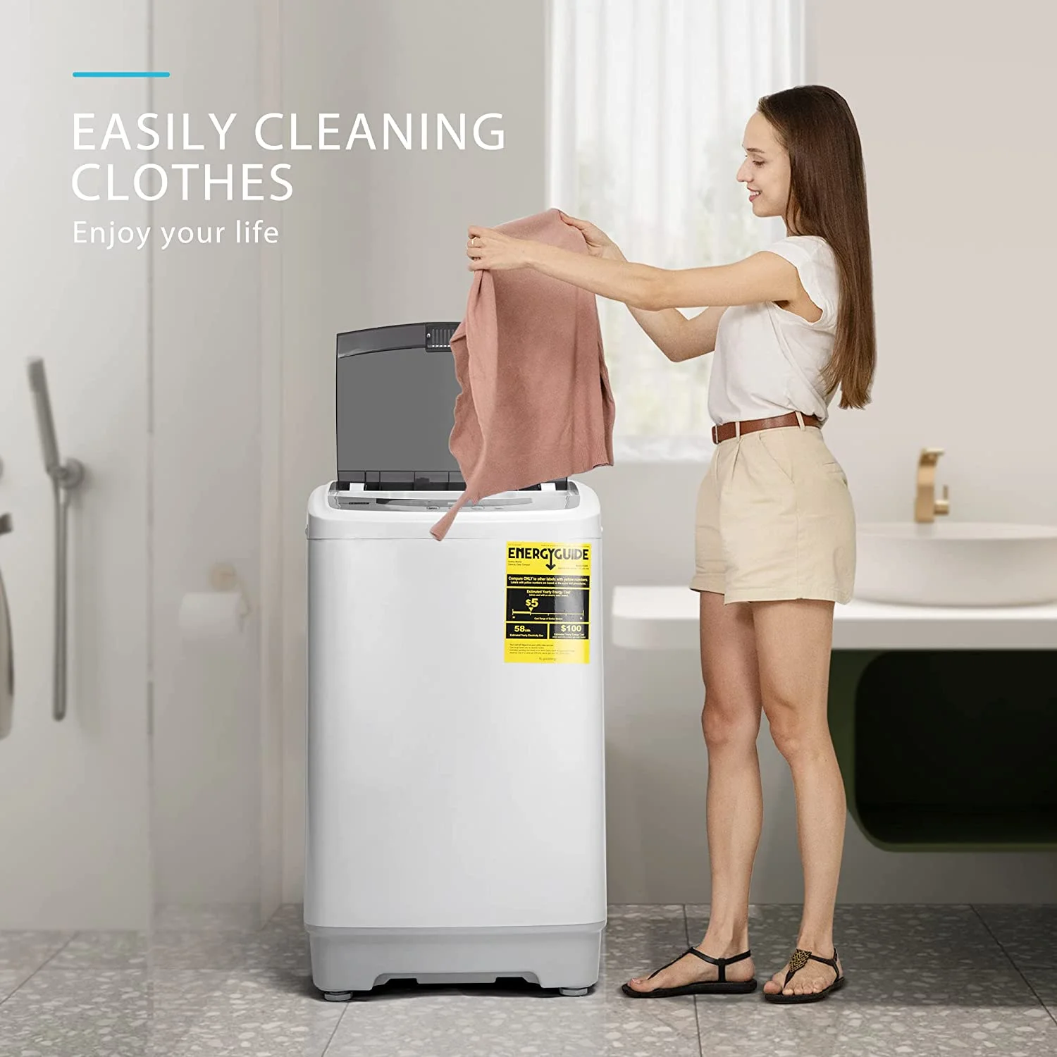 VIVOHOME Full-Automatic Washing Machine with Built in Drain Pump Spin Dryer, 1.32cu.ft 13 lbs Capacity - Image 4