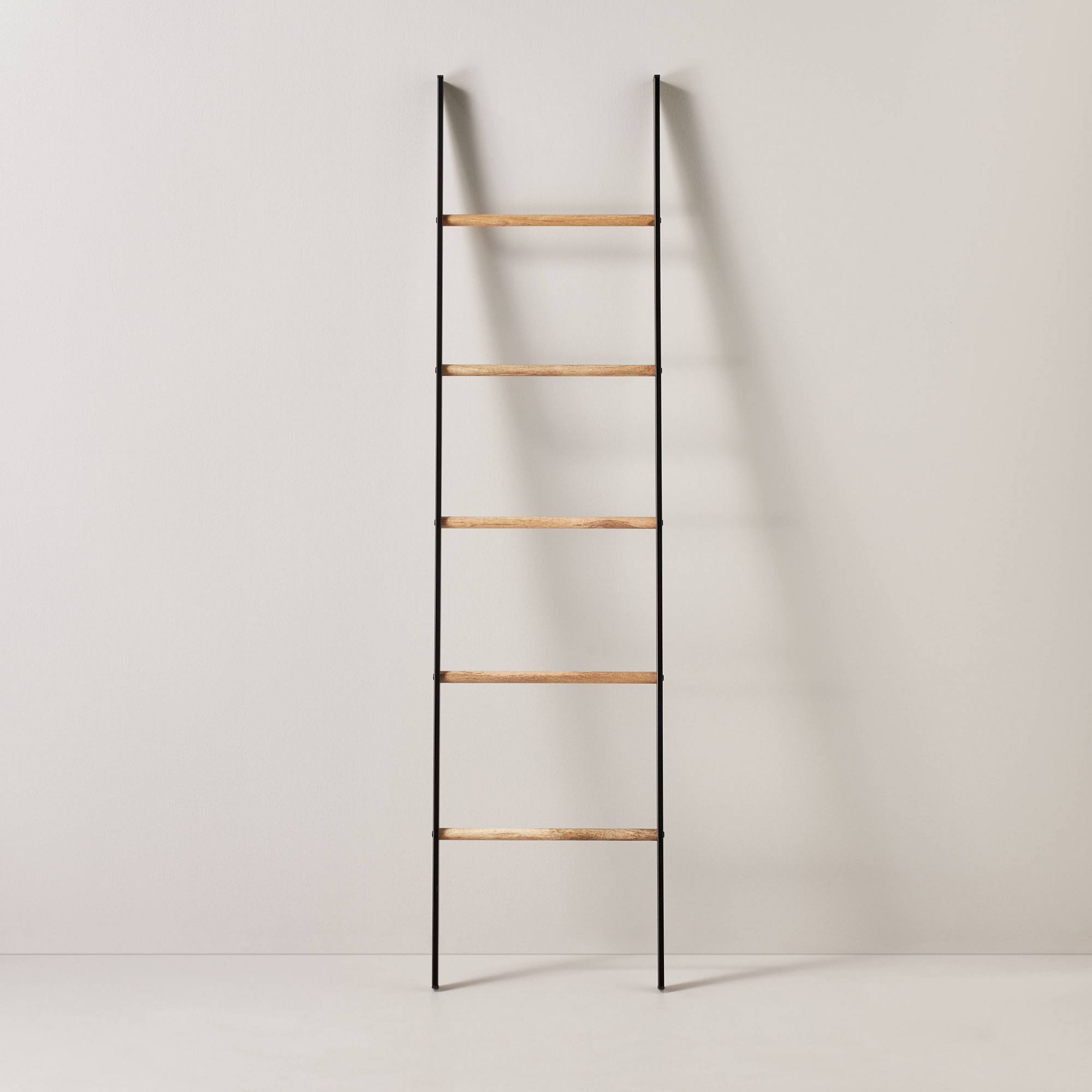 6' Wood Steel Blanket Ladder Black/Natural - Hearth Hand with Magnolia