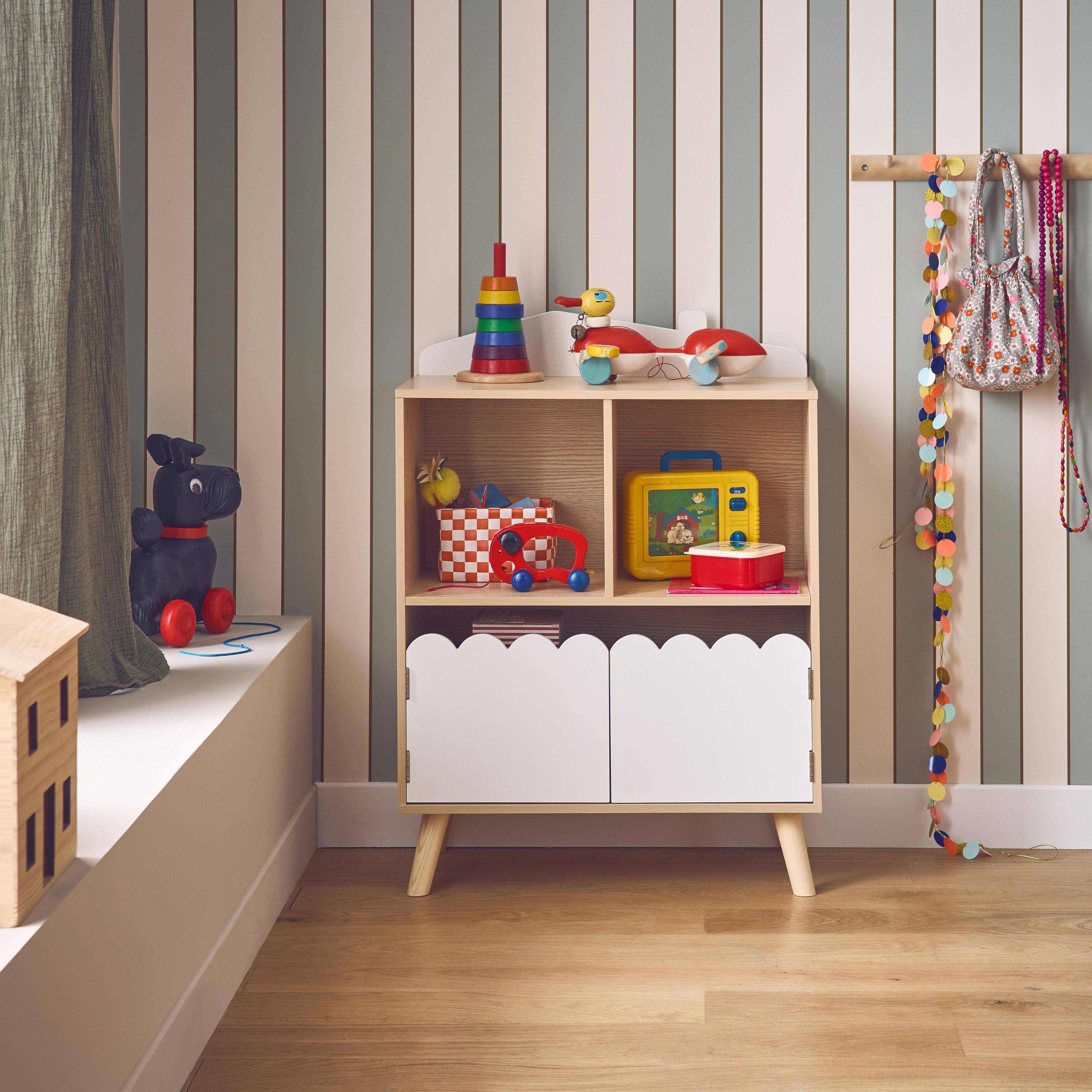 Azur - Librería infantil de 2 estantes y 2 puertas