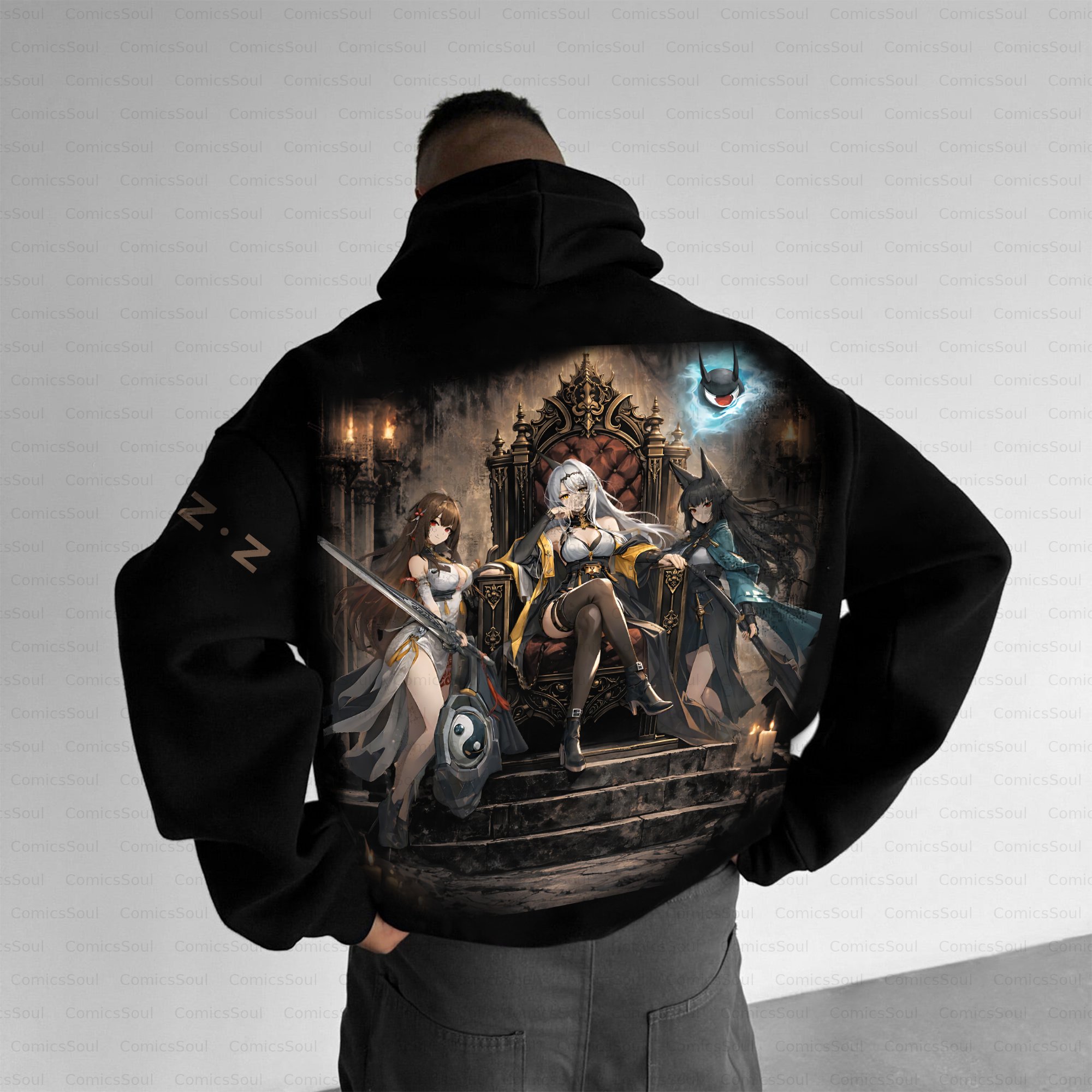 Unisex Anime Inspired Vintage Plush Hoodie