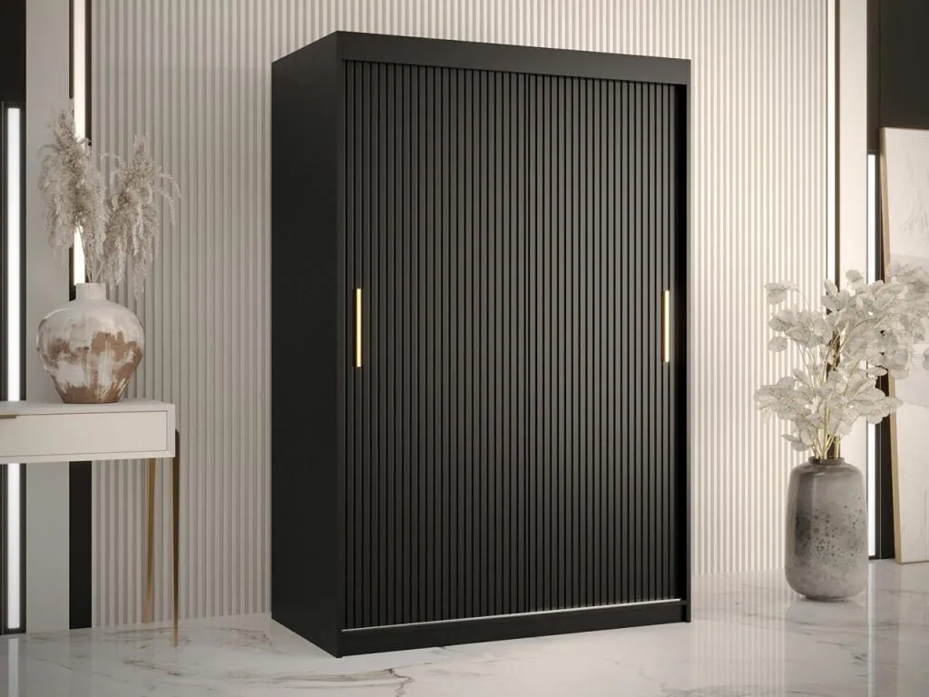 Armario Mobtrendy 398 Negro 200x120x62cm Puertas de armario - Correderas uskg49535
