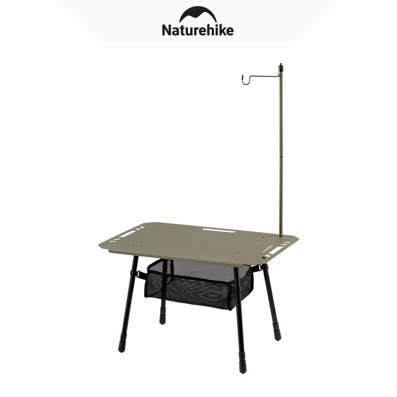 Naturehike, Portable Camping Table, Outdoor Detachable Tactical Camping Table, Lightweight Aluminium Camping Table with Light Pole, Adjustable Height - Image 3