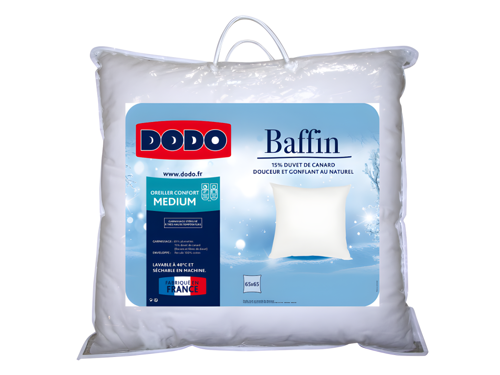 Almohada Decoromantico de plumas naturales BAFFIN - 65x65 cm