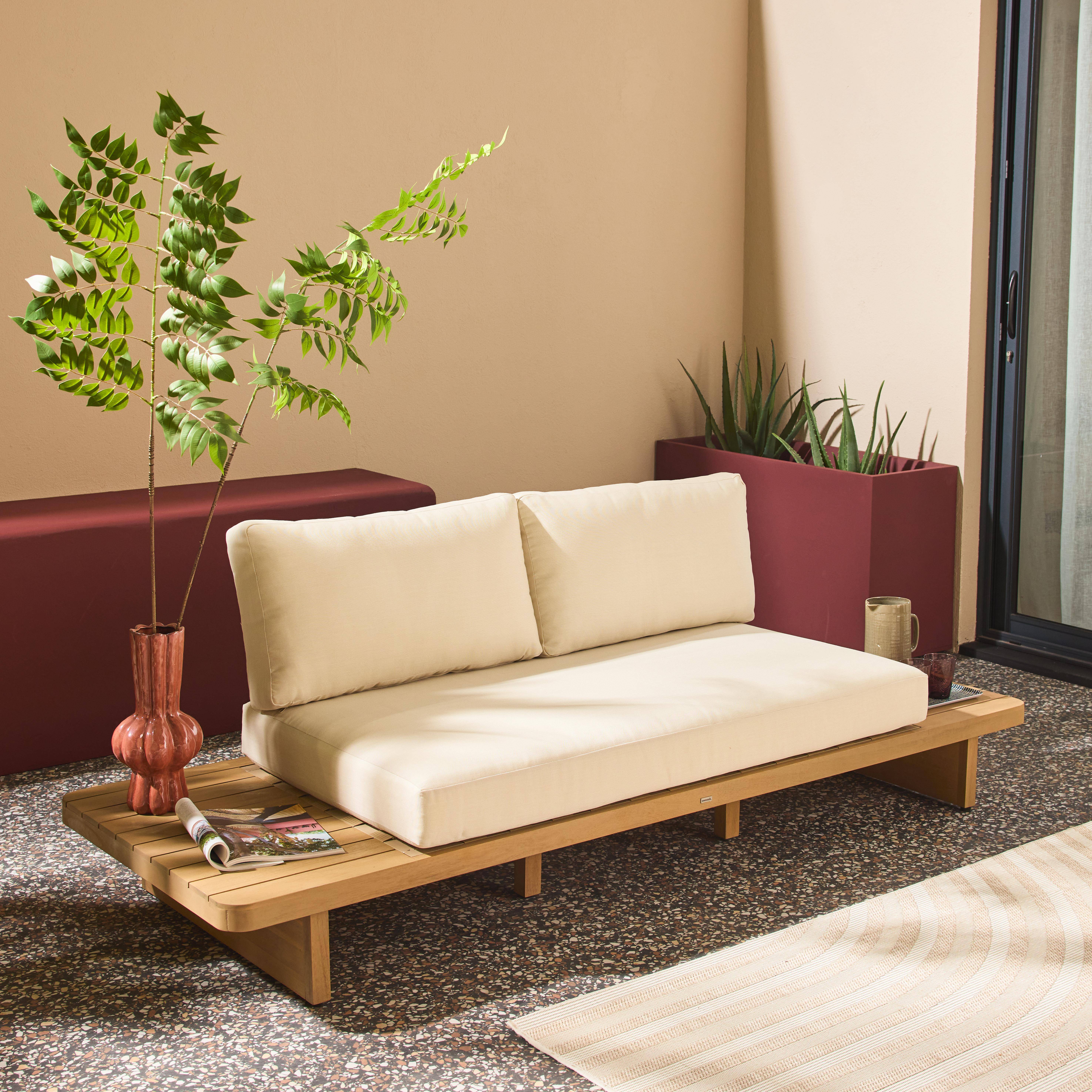 Zenzu - Conjunto de jardín de madera de acacia, 2 plazas