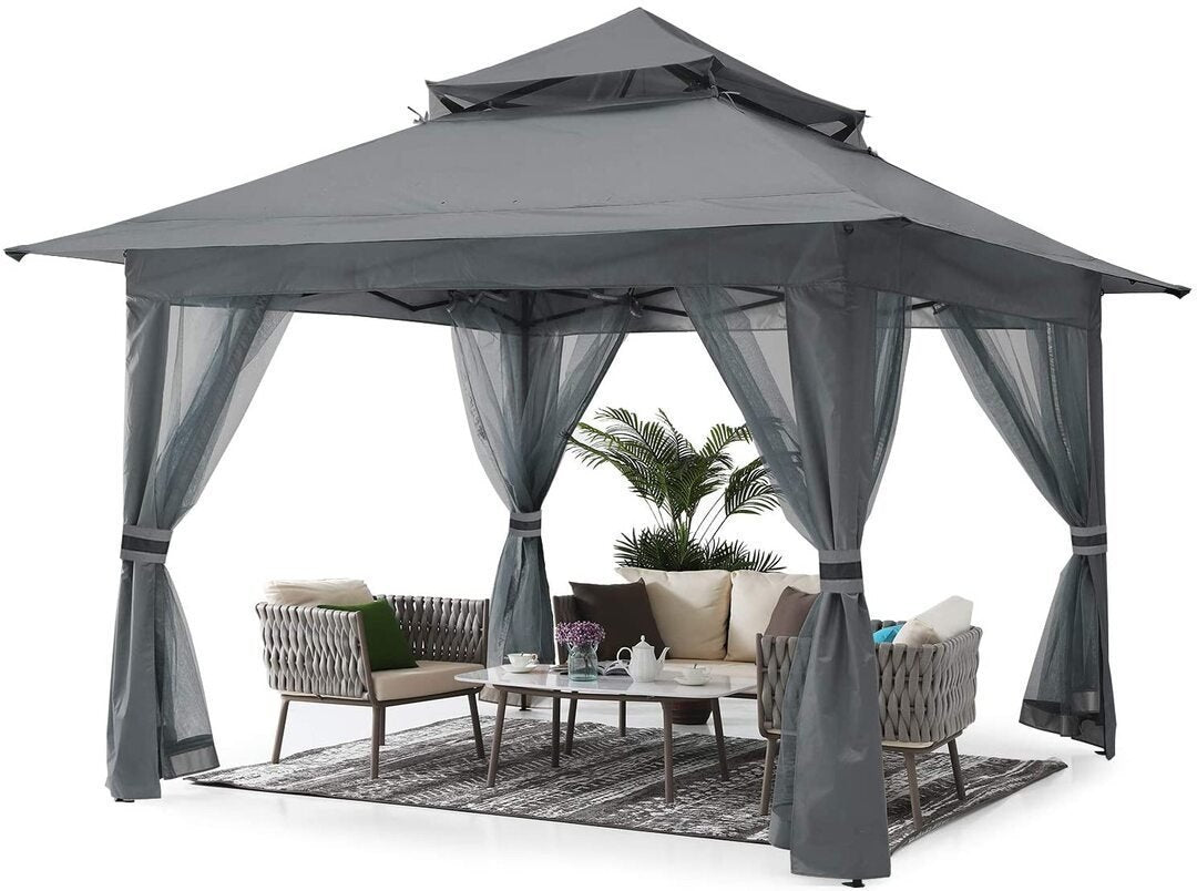 13x13 Gazebo Tent Outdoor Pop up Gazebo Canopy Shelter with Mosquito Netting