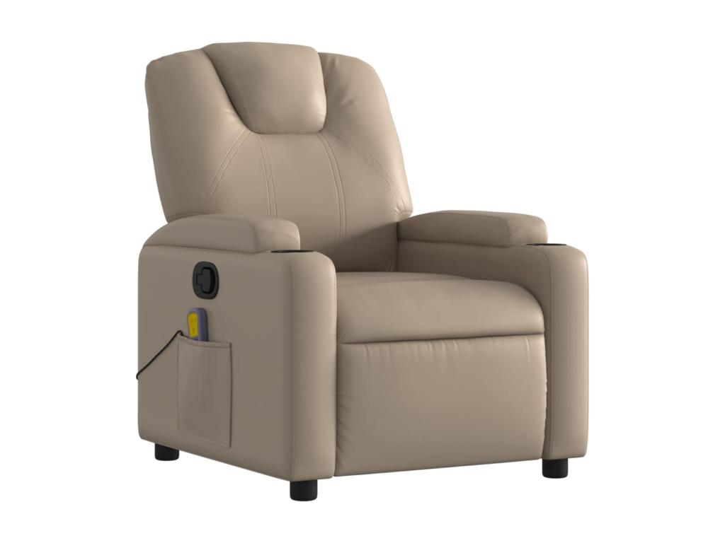 Sillón de masaje reclinable cuero sintético color capuchino