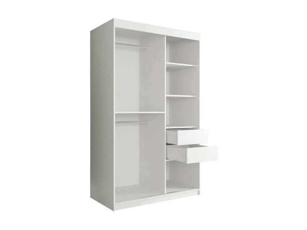 Armario Decocasaes 253 Negro mate | Mármol blanco 200x120x62cm Número de estantes - 4.00 owml06334