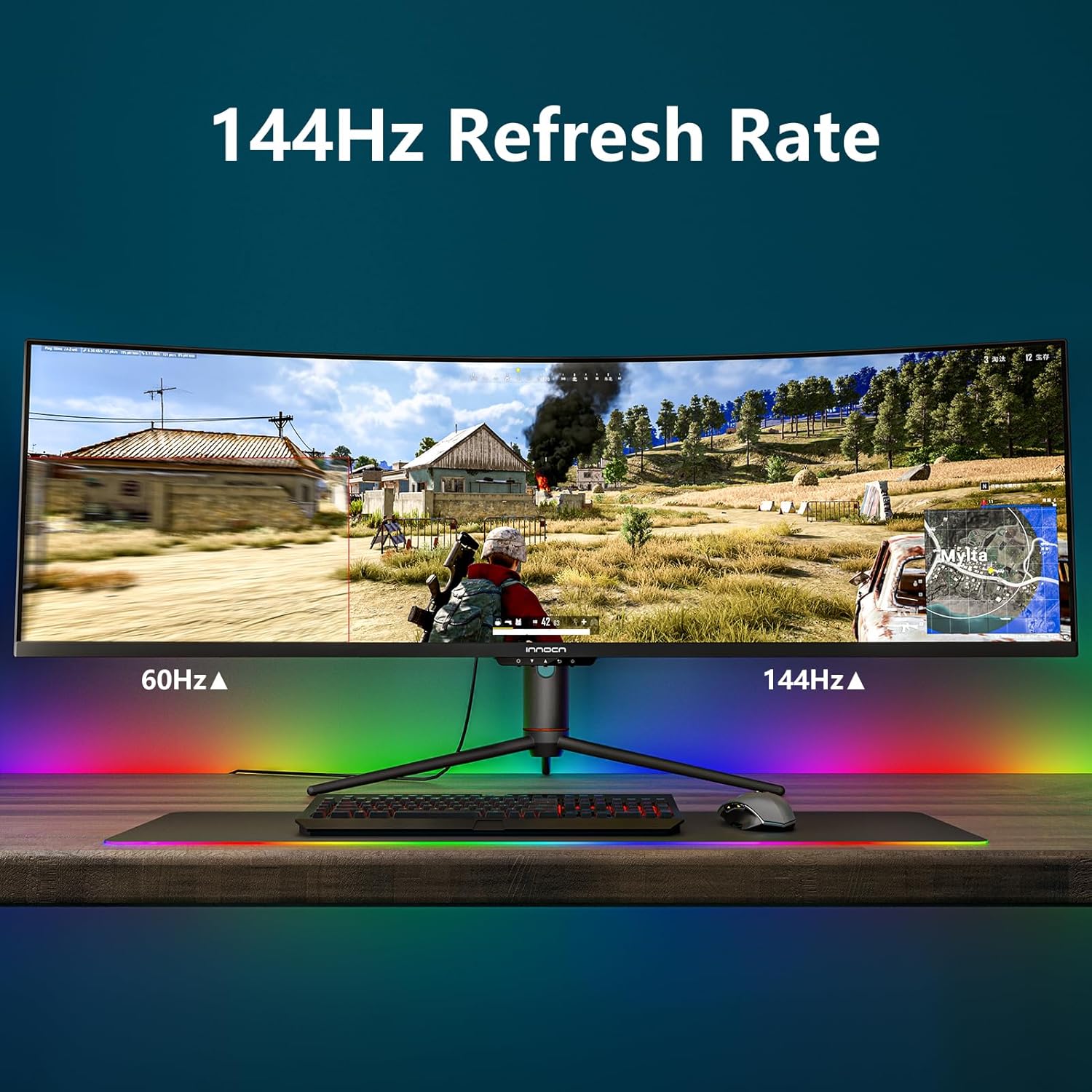 INNOCN 49 Inches Curved Gaming Monitor, 144Hz, HDR400, 32:9 - 49C1G - Image 4 INNOCN 49 Inches Curved Gaming Monitor, 144Hz, HDR400, 32:9 - 49C1G - Image 4