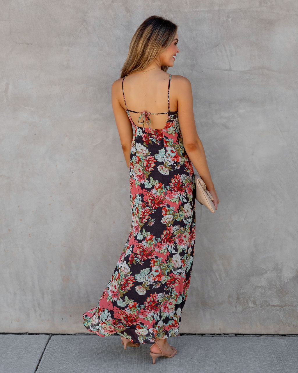 Escamilla Satin Ruffle Maxi Dress - FINAL SALE - Se7enfashion