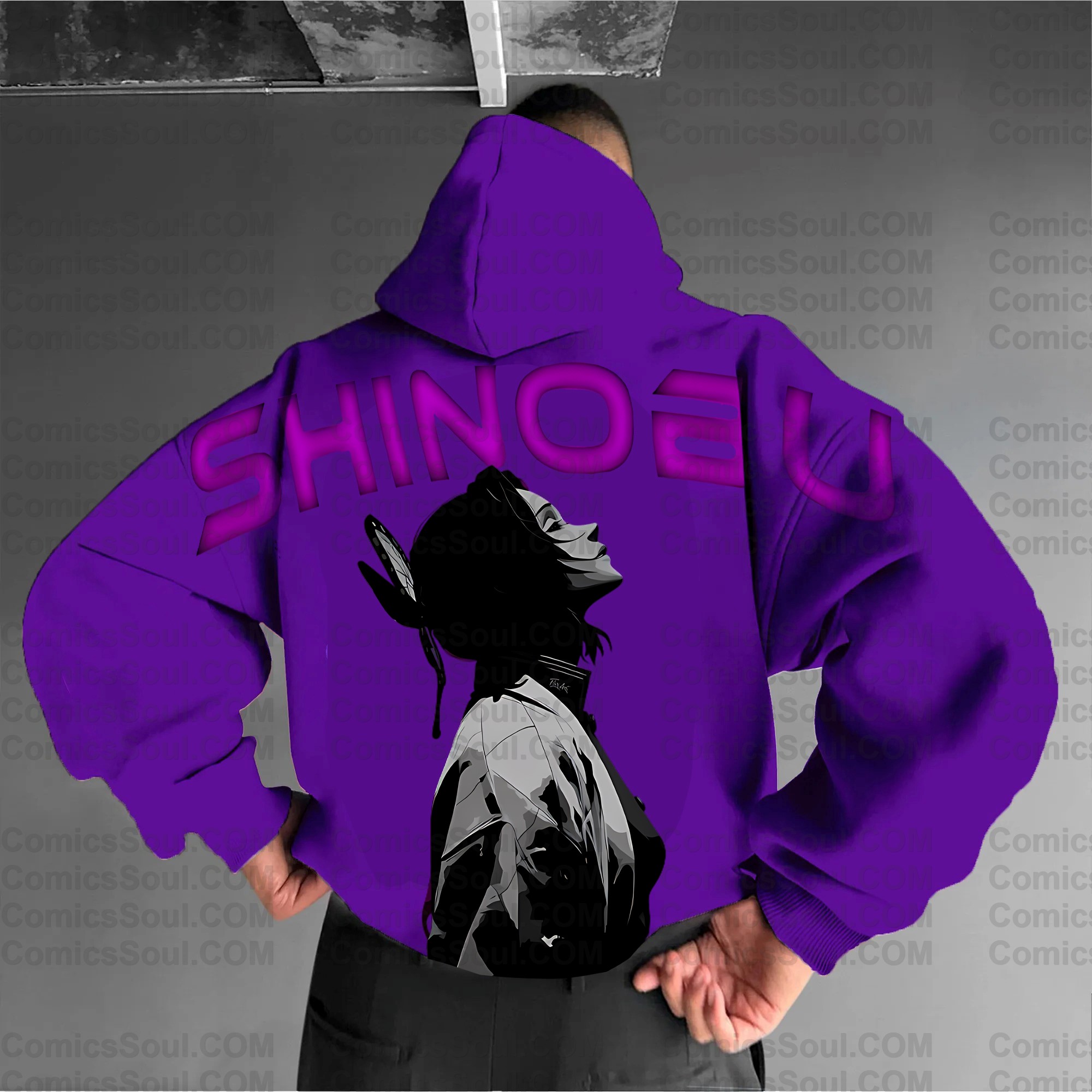 Plus Velvet Unisex Anime Graphic Streetwear Vintage Hoodie