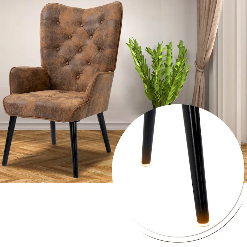AVAWING Tufted Wingback Accent Chair with Arms - Rustic Design