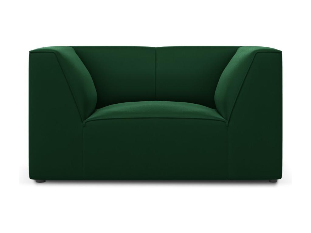 Sillón Cozetiq de terciopelo verde - 120x92x69cm