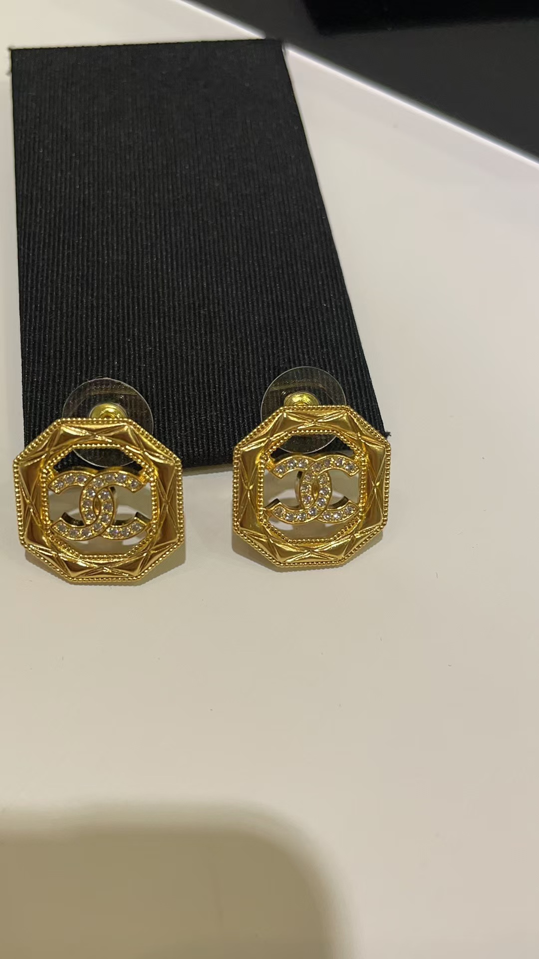 Chanel Geometric Octagon Stud Earrings - Original Replica Club