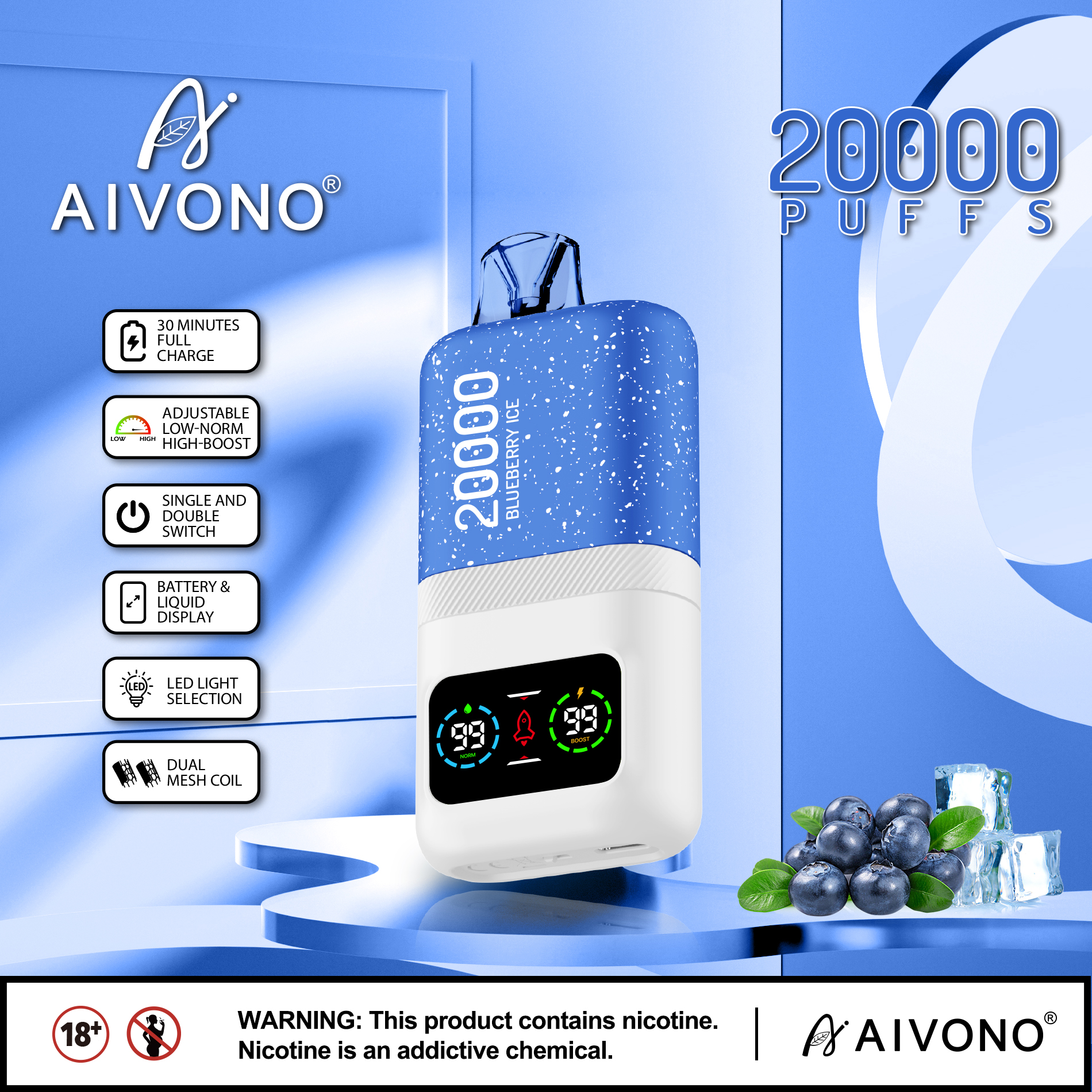 （50 pack）AIVONO AIM MAGIC 20000 Puffs Disposable Vape
