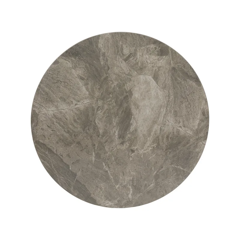 iNSPIRE Q Modern Jurmala Glossy Sintered Stone Tables with Grey Metal Base