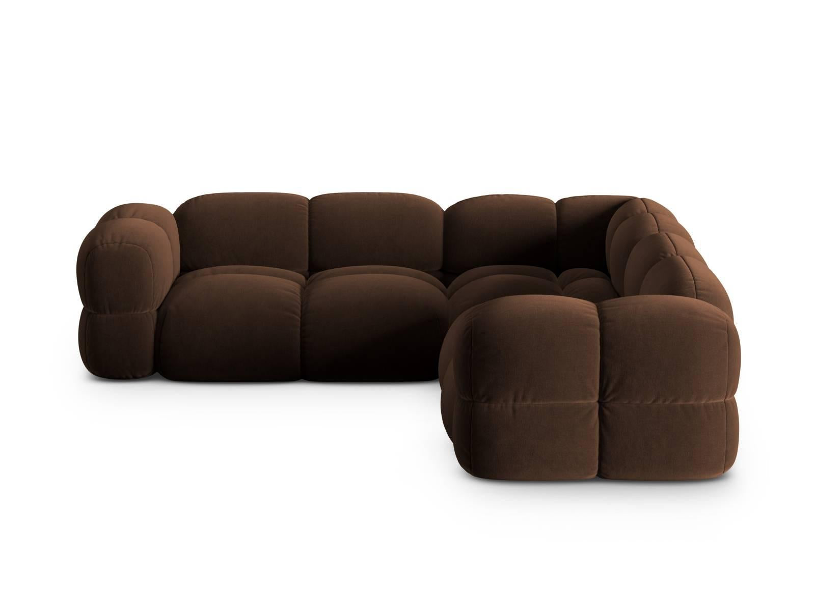 Cosmopolitan Design Loretto Hoekbank Symmetrisch - Velvet - Chocolade