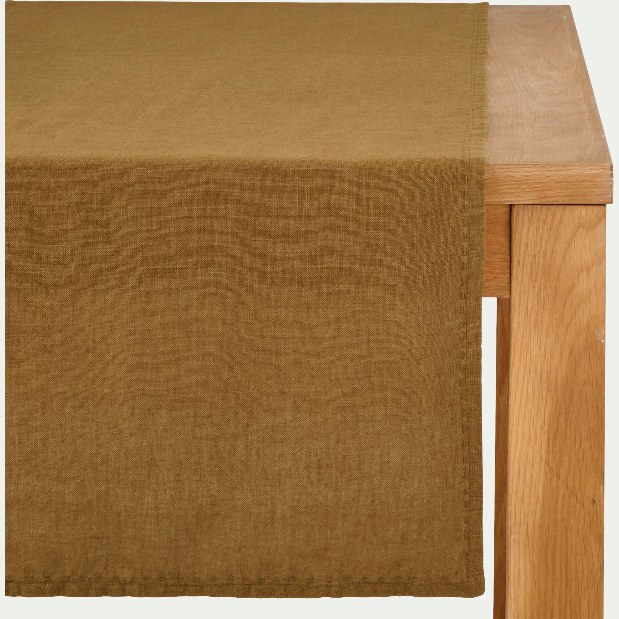 VINON - Chemin de table en lin lavé 50x150cm - brun alep