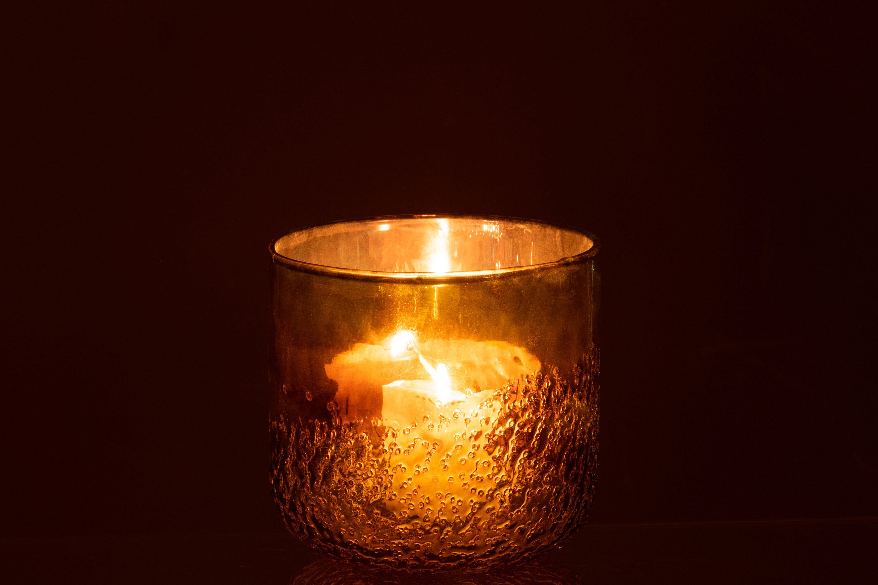 J-Line windlicht Spiegel - glas - groen - medium