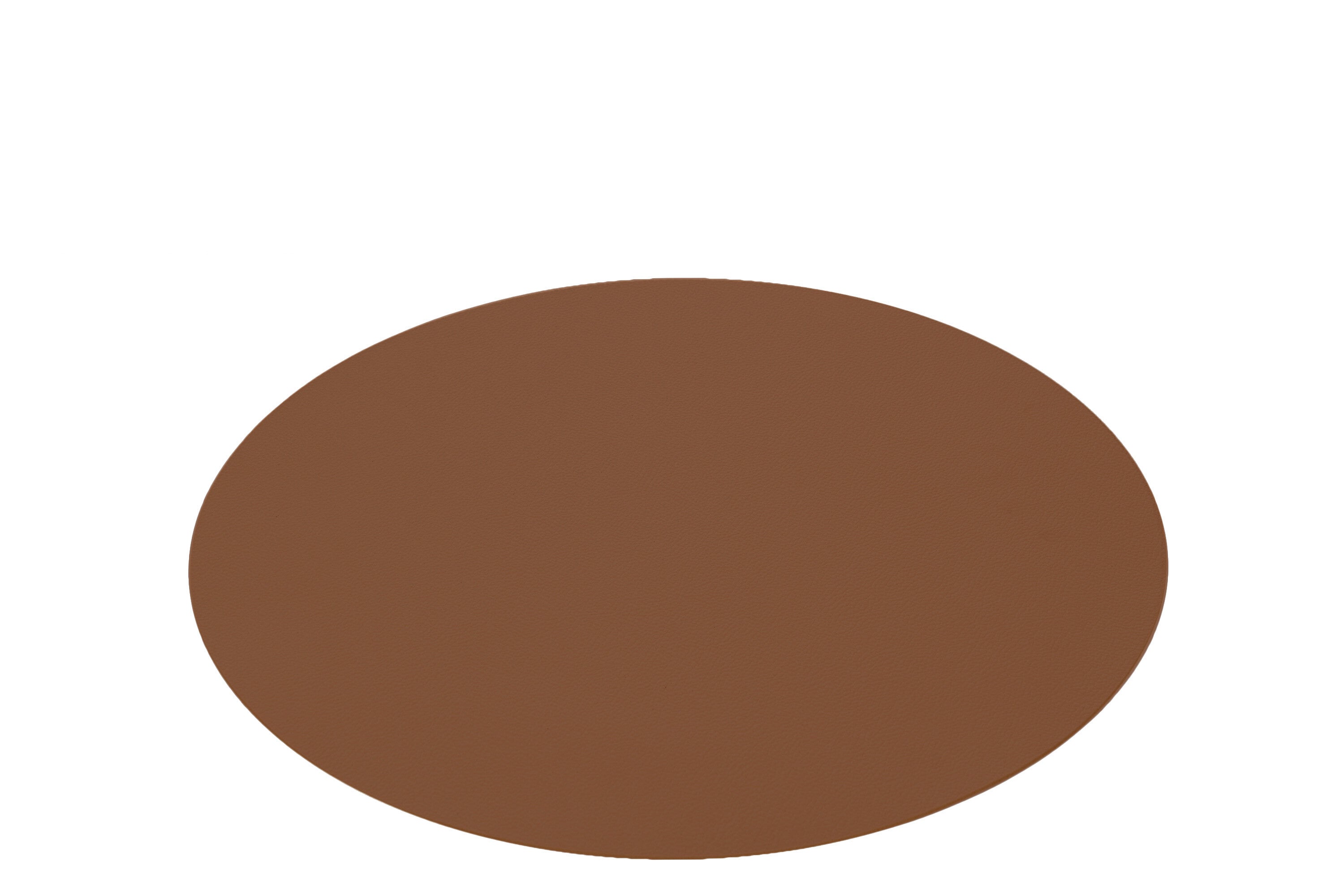J-Line placemat Rond - kunststof - cognac - 6 stuks