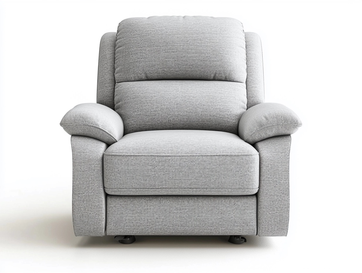 Butaca reclinable individual en tela gris claro – confort moderno