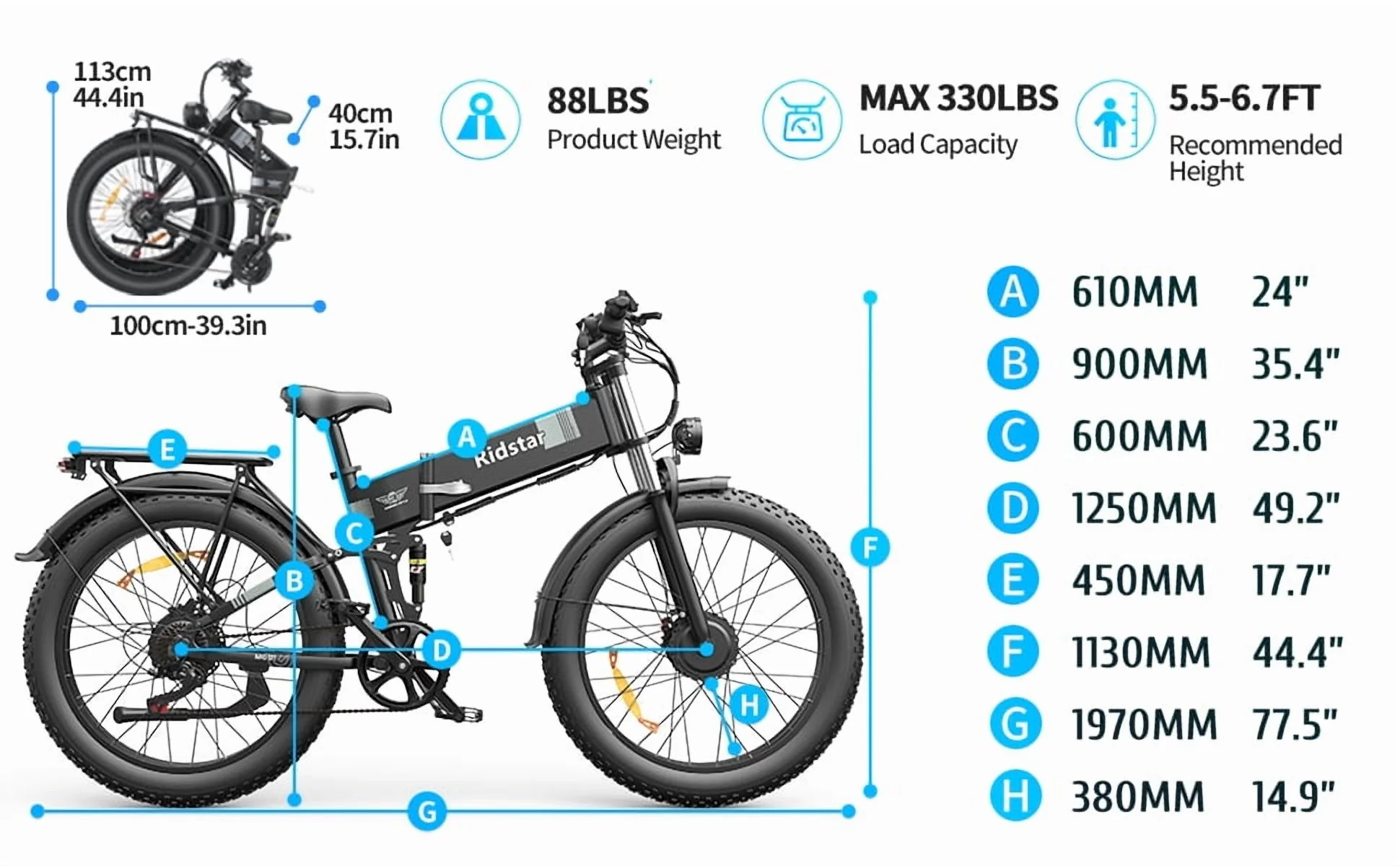 Dual Motor PEAK 3000W Electric Bike for Adults,31mph 48V 23Ah Electric Bicycle,26" Fat Tire Mountain Bike UL2849 - Image 28