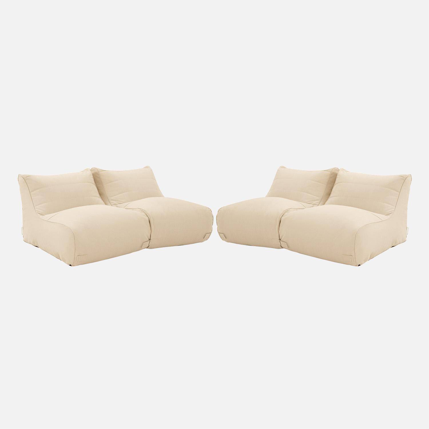 Pluma - Puff de exterior en olefina, set de 4