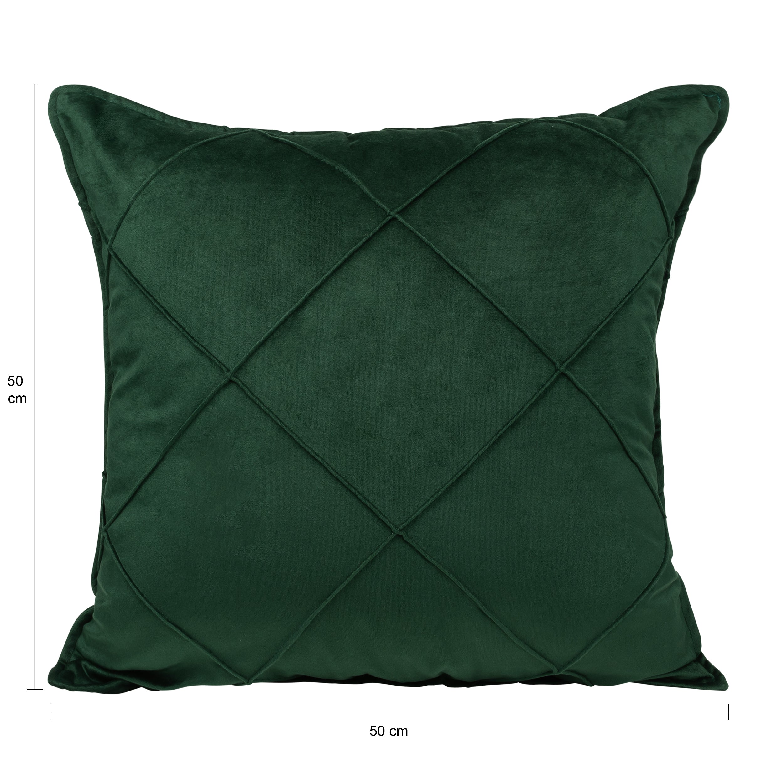 QUVIO Kussenhoes ruit patroon - 50 x 50 cm - Fluweel - Donker Groen