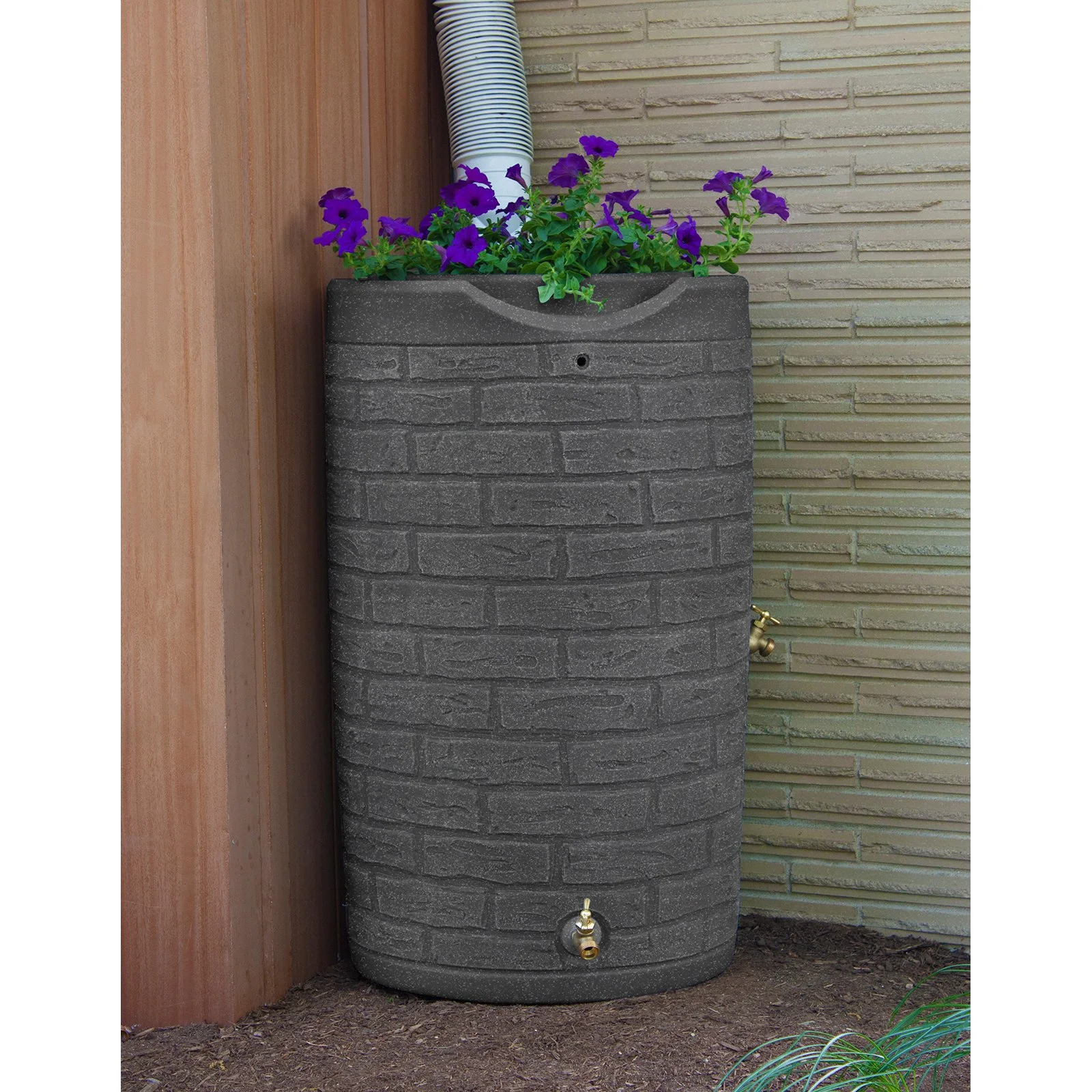 Good Ideas IMP-D50-DAR Impressions Downton Rain Saver Rain Barrel, 50 Gallon, Dark Granite - Image 8
