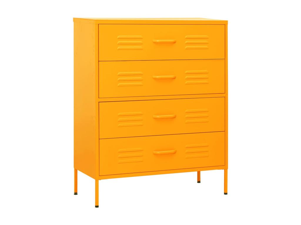 Armario de cajones de acero amarillo mostaza 80x35x101 - 5 cm