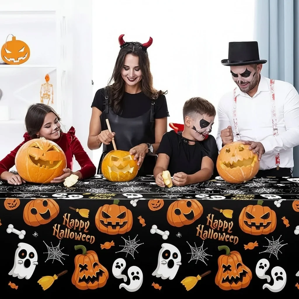 Halloween Decoration Tablecloth Party Spiderweb Pattern - Image 2 Halloween Decoration Tablecloth Party Spiderweb Pattern - Image 2