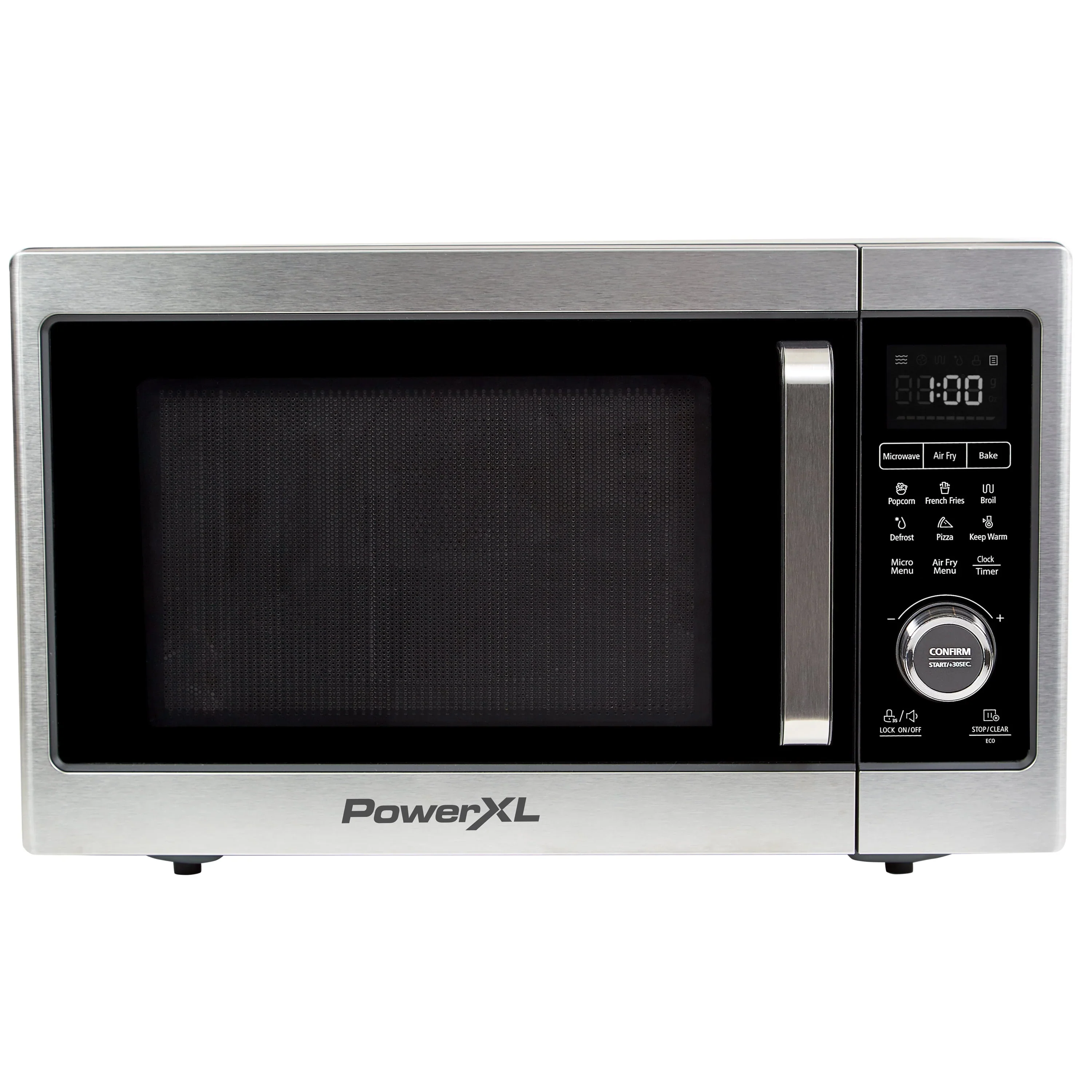 PowerXL Microwave Air Fryer Plus, Stainless Steel / Black, 1cu. ft.