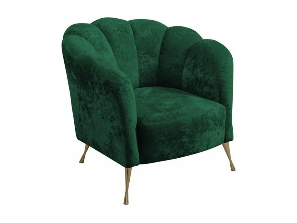 Sillón Quietena - Verde - 78x87x83cm - Tapiz - Patas Metal