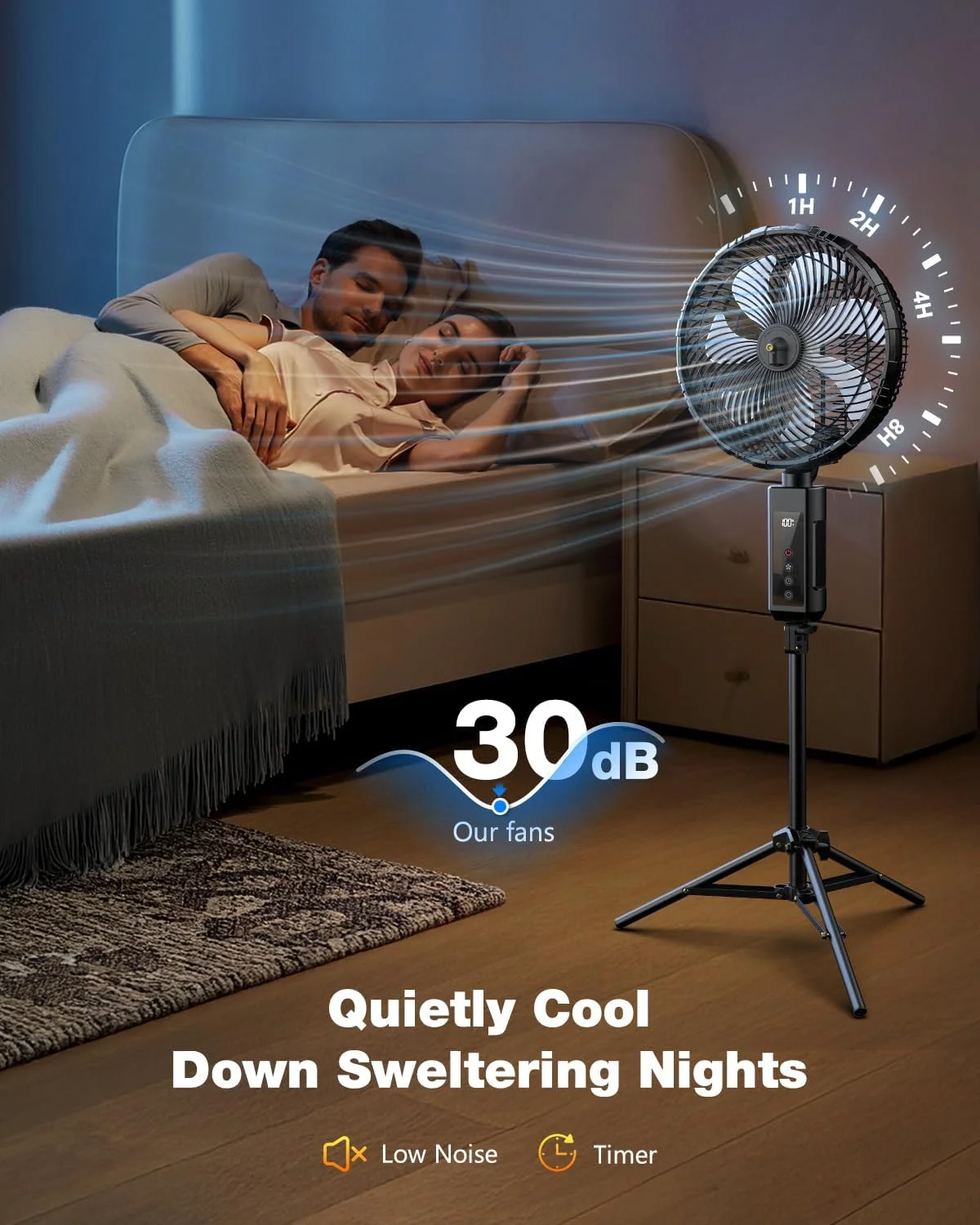 Portable fan products, 20000mAh 12-inch outdoor misting fan, suitable for outdoor patios - Image 7