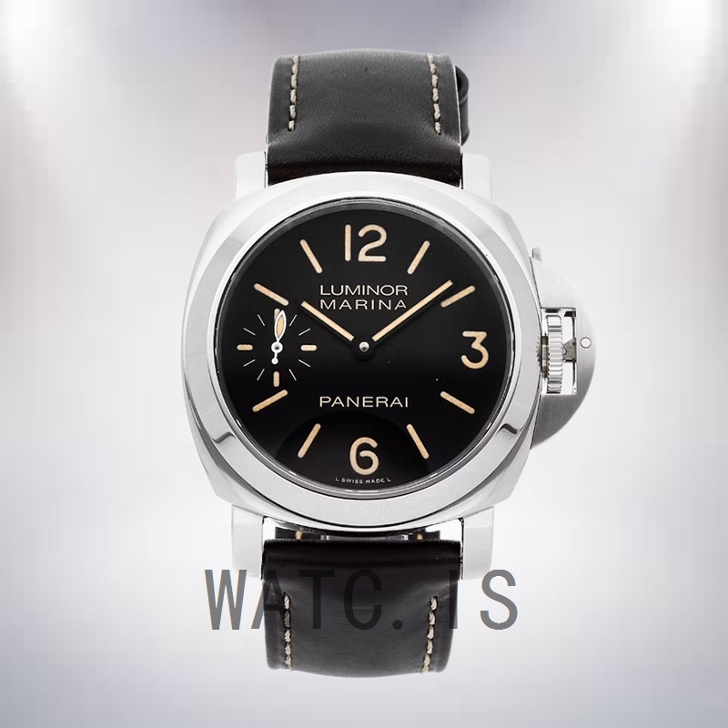 Panerai Luminor Marina 44mm Men's PAM00367 Leather Strap Silver-tone