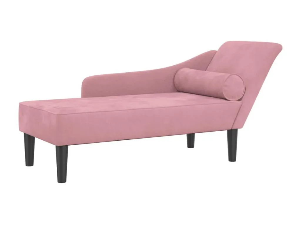Sillón con cojines de terciopelo rosa