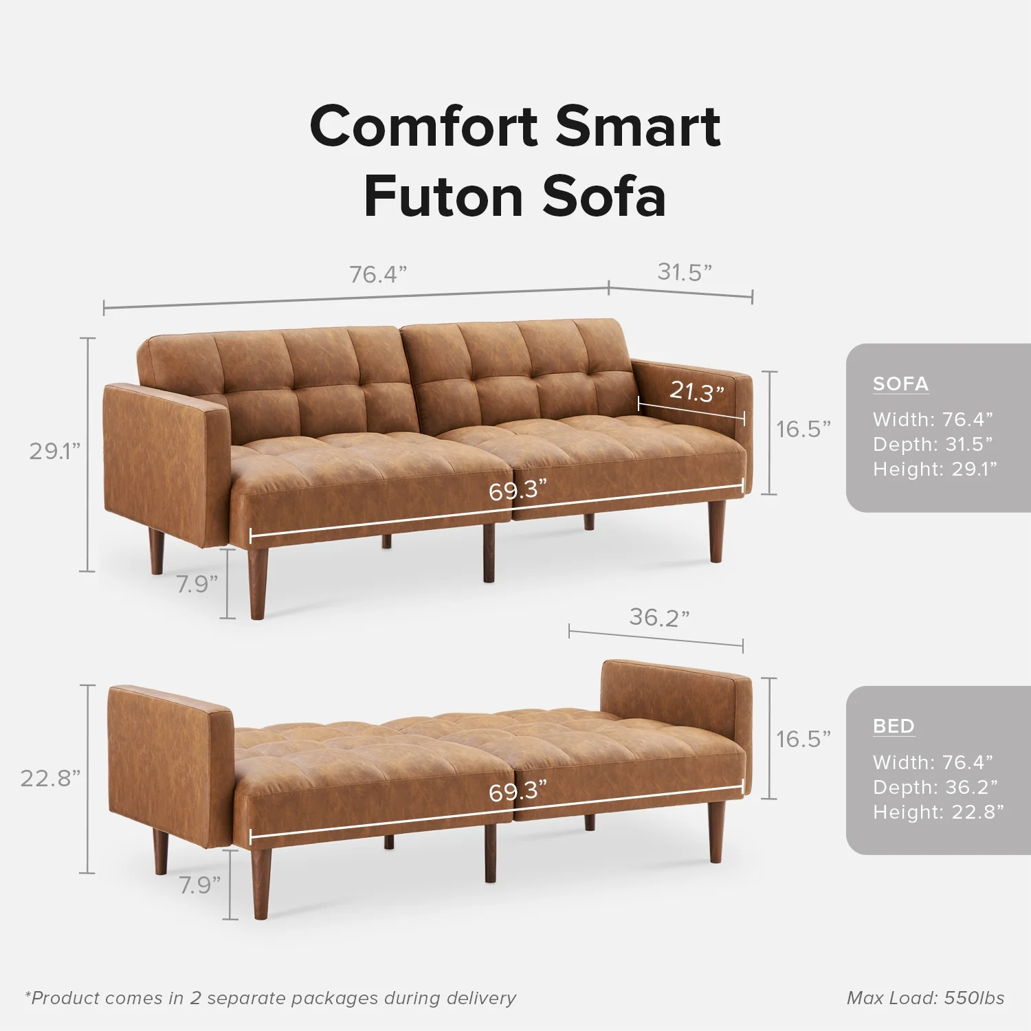 Mopio Aaron Futon Sofa Bed Old Rosa - Image 48