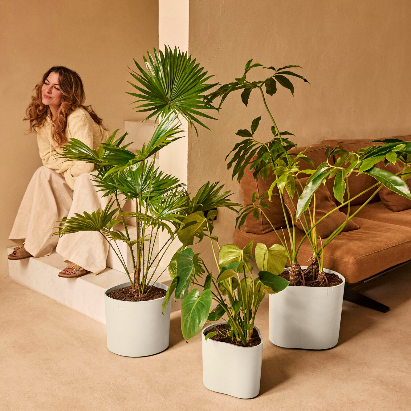 Elho Eden 30 - Linnen wit - L 31 x B x H 28 cm - Binnen en Buiten - 10