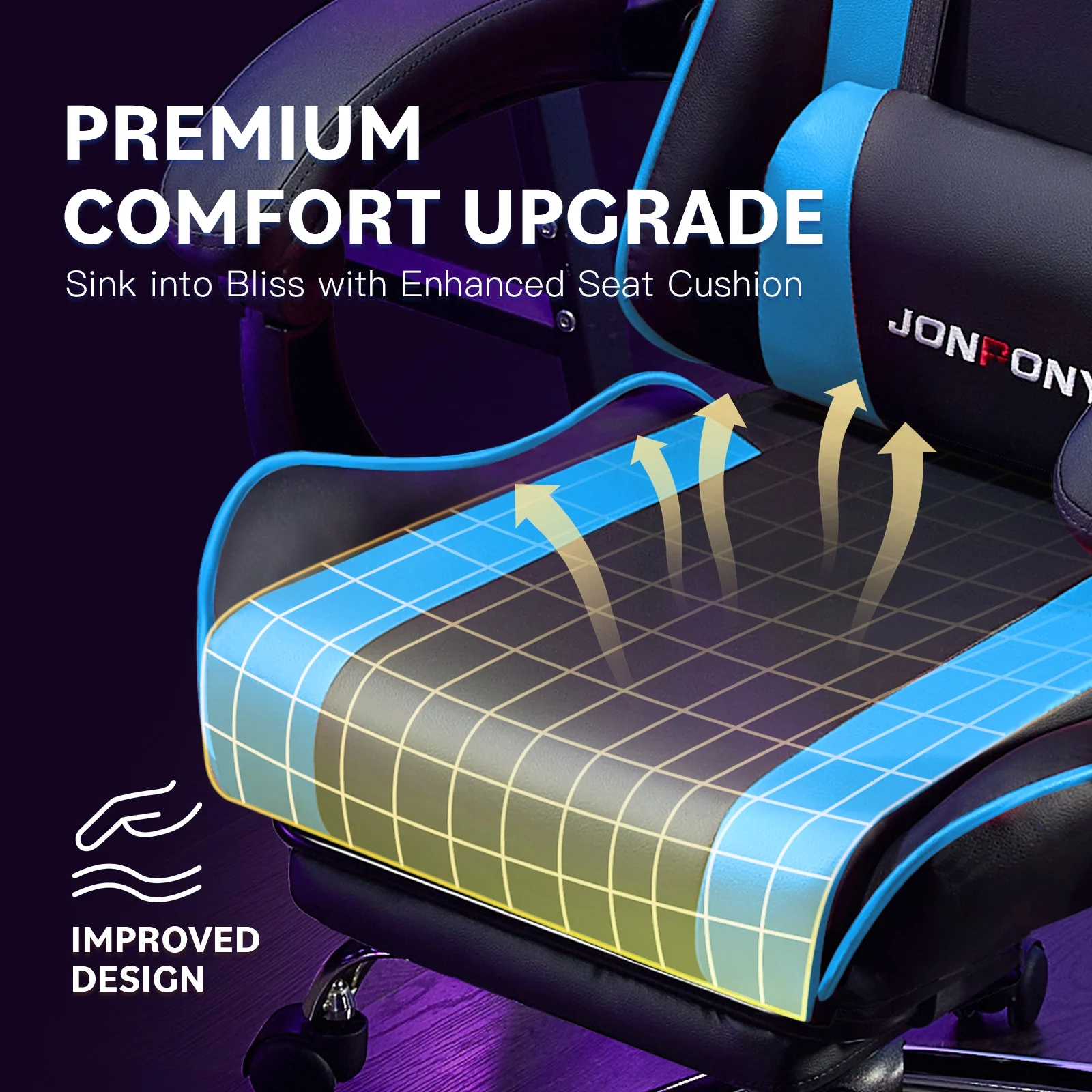 JONPONY Big and Tall 500LBS Gaming Chair, Ergonomic Design, Gamer Chair PU Leather with Footrest and Lumbar Support, High Back Office Chair Support 8 Hours Long Sitting,Red Computer Chair,Red - Image 20