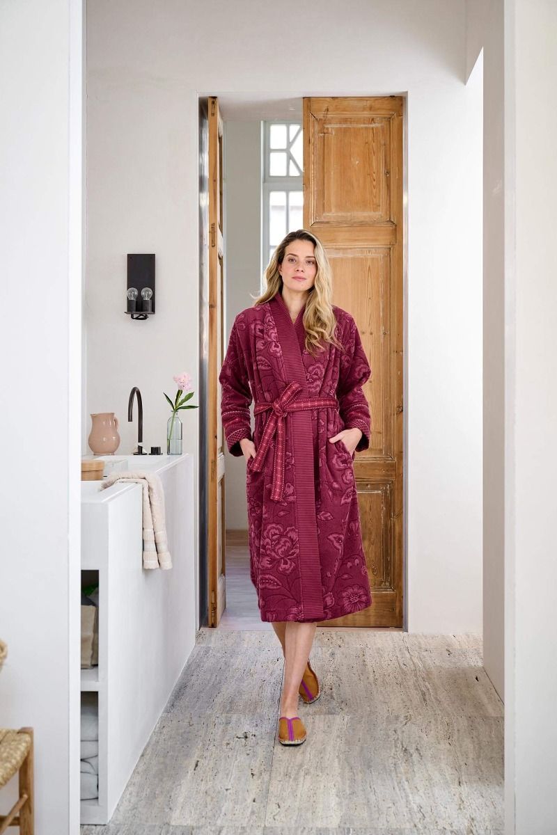 Bathrobe Jasmin Jacquard Dark Pink