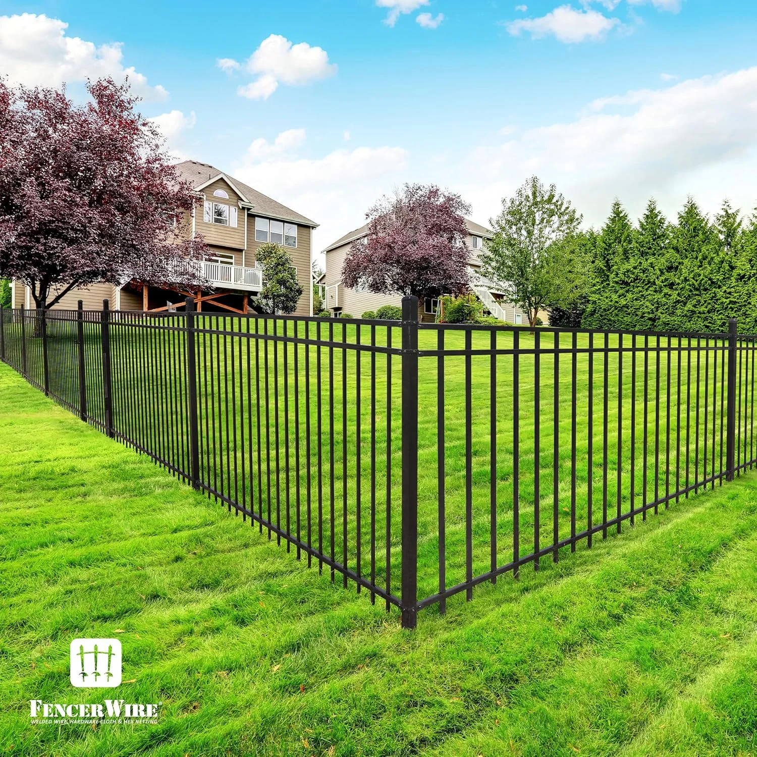 Fencer Wire Heavy Duty Pinnacle Fence Gate, 6FT Height x 4FT Width Outdoor Fence Gate, Outdoor Anti-Rust Metal Steel Gate for Fencing Barrier, Decorative Garden Gate for Residential, Yard, Pool,Patio - Image 6